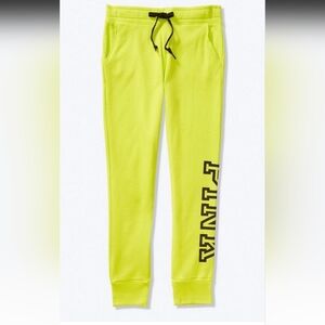 Victorias Secret PINK Neon Yellow/Green Joggers Sweats With Drawstring M